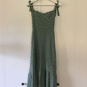 Reformation Nikita green floral mini dress